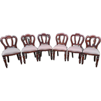 Klassieke Mahoniehouten Eetkamerstoelen Afm. 43x50 En 93 Cm