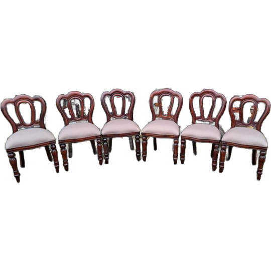 Klassieke Mahoniehouten Eetkamerstoelen Afm. 43x50 En 93 Cm 1
