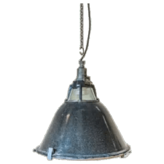 Emaille Fabriekslamp Zwart 1