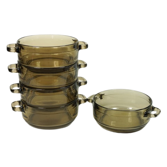 5 Rookglas Schaaltjes / Soepkommen Arcoroc 1