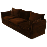Rare Multifunctional Modular Sofa In Brown Velvet 1970s