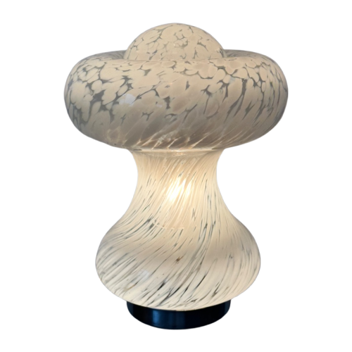 Murano Wolken Glas Mushroom Tafellamp Vintage Jaren 60