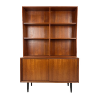 Scandinavisch Vintage Teak Fineren Boekenkast