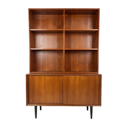 Scandinavisch Vintage Teak Fineren Boekenkast 1