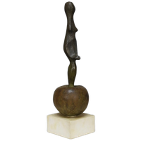 Sculpture Female Figure On Apple By Godfried Pieters