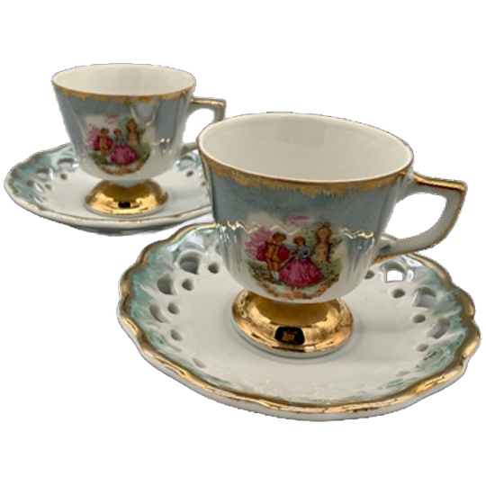 Vintage Barok Kitsch Kop En Schotels 4 Delige Set 1