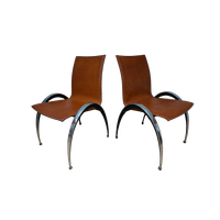 Set Van 4 Leren Stoelen Van Pierre Mazairac & Karel Boonzaaijer Voor Hennie De Jong International