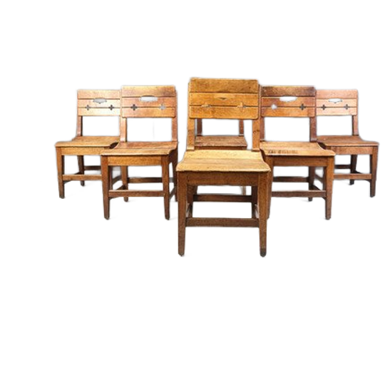 Vintage Oak Brutalist Chairs, 1960s 1