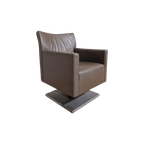 Jori Kubolo Draaifauteuil - Taupe Bruin - Leder - Design thumbnail 1