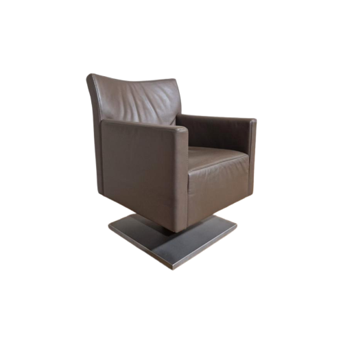 Jori Kubolo Draaifauteuil - Taupe Bruin - Leder - Design