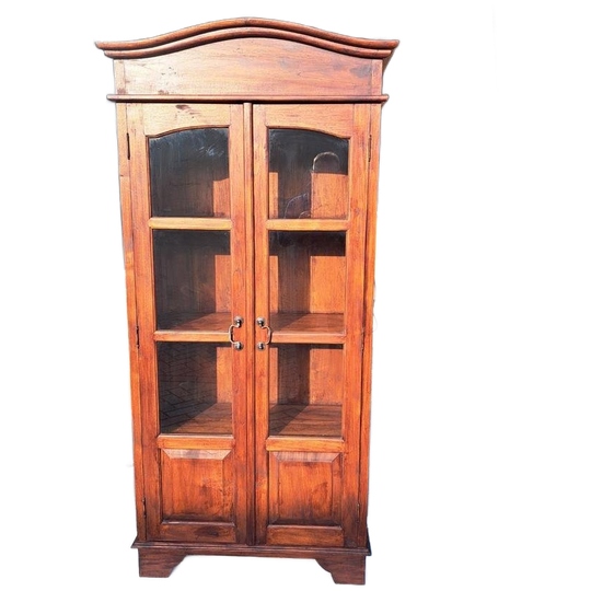 Teakhouten Hardhouten Vitrinekast Met 3x Verlichting 1