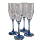 4x Champagneglazen Luminarc France Lichtblauwe Steel thumbnail 1