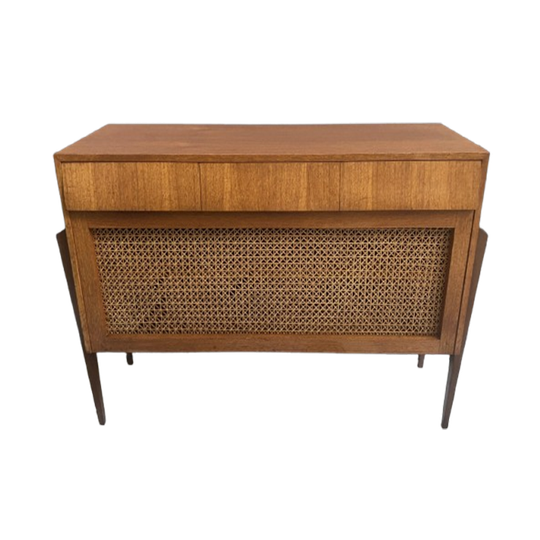 Teak Small Sideboard Webbing Front 1960s 1