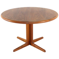 Korup Ronde 2x Verlengbare Eettafel Vintage Deens Massief Teak 'nollund'