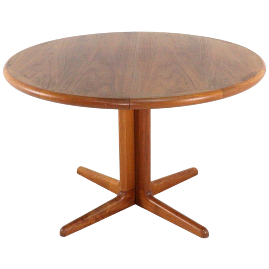 Korup Ronde 2x Verlengbare Eettafel Vintage Deens Massief Teak 'nollund' 1