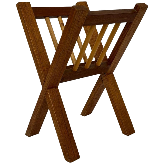 Vintage Massief Houten Tijdschriftenrek Jaren 70 Design 1