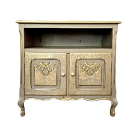 Queen Anne Dressoir/ Vintage Look Dressoir In Taupe Met Goud