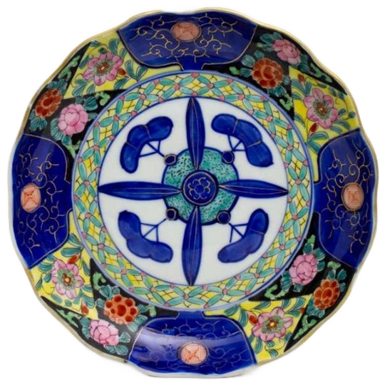 Vintage Handbeschilderd Chinees Porseleinen Diep Bord Imari 1