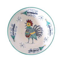 Vintage Schaal Keramiek Italy Met Haan Salade Schaal