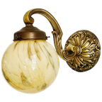 Artdeco Wandlamp Messing Opaline 1930’s thumbnail 1