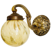 Artdeco Wandlamp Messing Opaline 1930’s