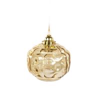 Vintage Glazen Lampenkap Bubbels Getint