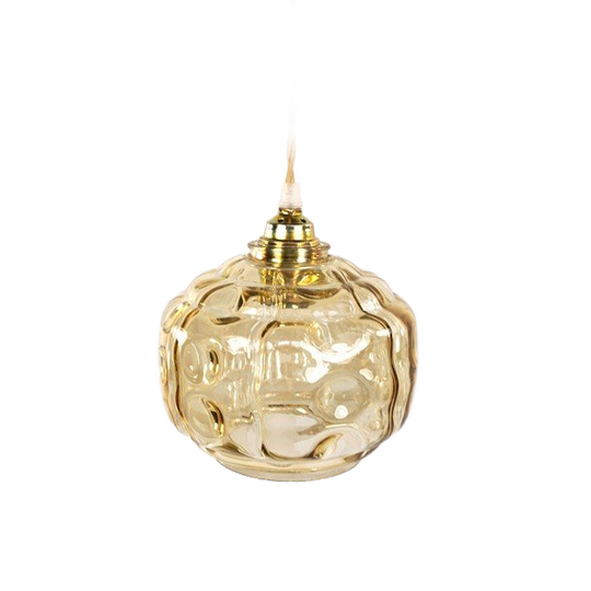 Vintage Glazen Lampenkap Bubbels Getint 1