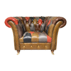 Hensford Patchwork / Multicolor Chesterfield Clubfauteuil thumbnail 1