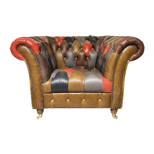 Hensford Patchwork / Multicolor Chesterfield Clubfauteuil 1
