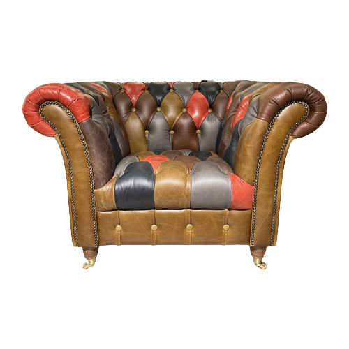 Hensford Patchwork / Multicolor Chesterfield Clubfauteuil