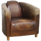Unieke En Tijdloze, Exclusieve Rundleren Delta Chesterfield Aviator Fauteuil Met Een Mooie Kleure thumbnail 1