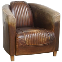Unieke En Tijdloze, Exclusieve Rundleren Delta Chesterfield Aviator Fauteuil Met Een Mooie Kleure