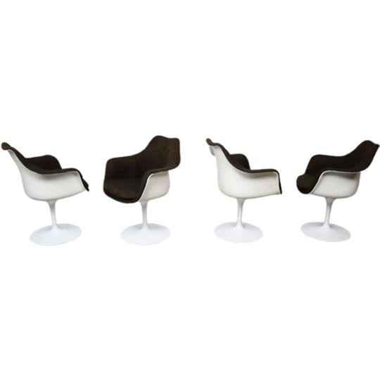 Set Of Four Swivel Tulip Chairs By Knoll International 1