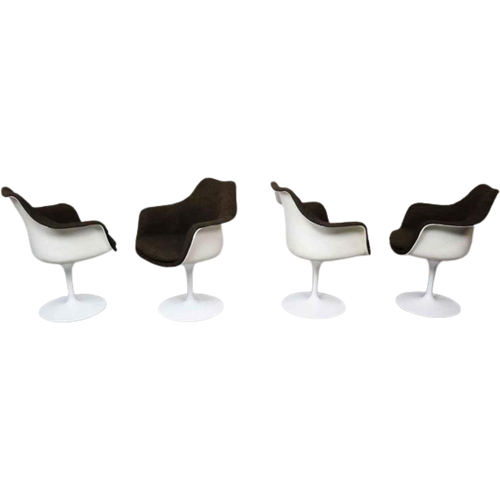 Set Of Four Swivel Tulip Chairs By Knoll International