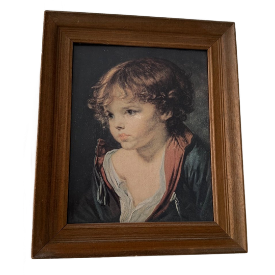 Mooie Houten Vintage Lijst Met Prent Meisje 1
