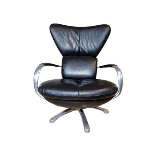 Leolux Formi - Relaxfauteuil - Zwart - Leder - Design 1