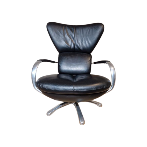 Leolux Formi - Relaxfauteuil - Zwart - Leder - Design