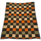 Deken Bruin Oranje En Creme Geblokt thumbnail 1