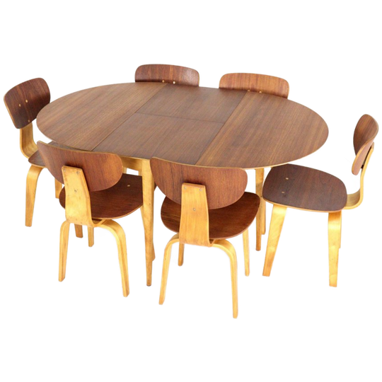 Cees Braakman Voor Pastoe Eetkamerset Tb35 Eettafel + Sb02 6 Eetkamerstoelen 1