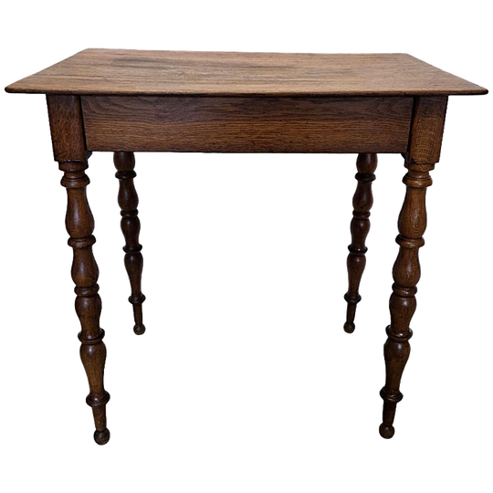 Antiek Frans Eiken Tafel Met Lade, 2e Helft 19e Eeuw 1