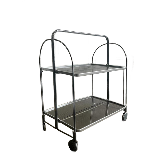 Vintage Inklapbare Bar Cart / Bijzettafel Op Wieltjes 1