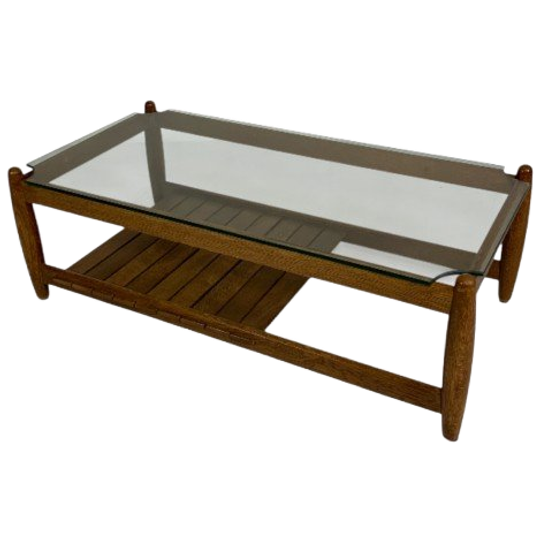 Scandinavische Salontafel Met Glazen Blad, Jaren '60 1