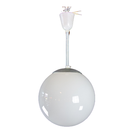 Vintage Melkglazen Bol Plafondlampen – Wit – Jaren 50 1