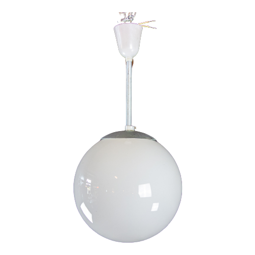 Vintage Melkglazen Bol Plafondlampen – Wit – Jaren 50