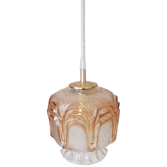 Vintage Bubble Hanglamp | Vintage Bol Amberkleur Jaren 60 1