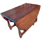 Prachtige Antieke Eiken Engelse Hangoortafel Afm. 70/188x121 thumbnail 1