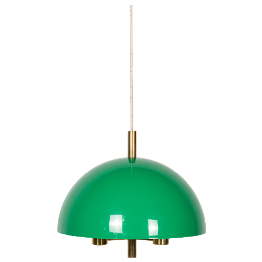 Groene Kunststof Hanglamp Jaren 70 1