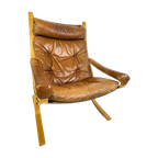 Beauty! Lederen Westnofa Ingmar Relling Siësta Fauteuil. Vintage Design Klassieker. Bentwood. thumbnail 1