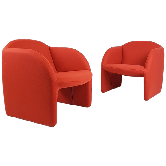Artifort Ben’s Steenrood / Donker Oranje Fauteuils Ploegstof 1