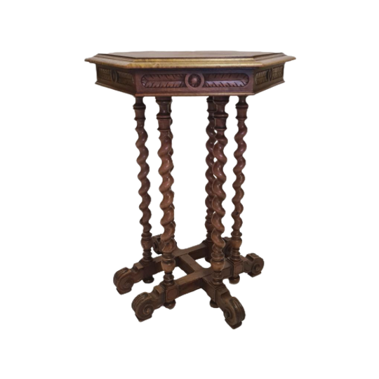 Frans Notenhouten Plantentafel Op Getorste Poten, Circa 1880 1